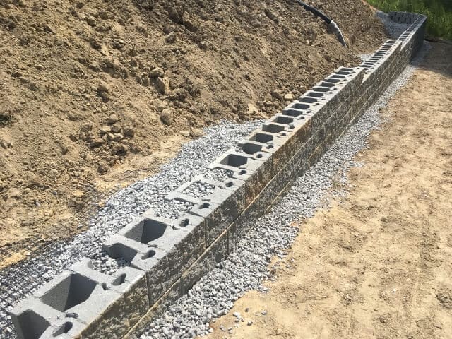 a wall being built