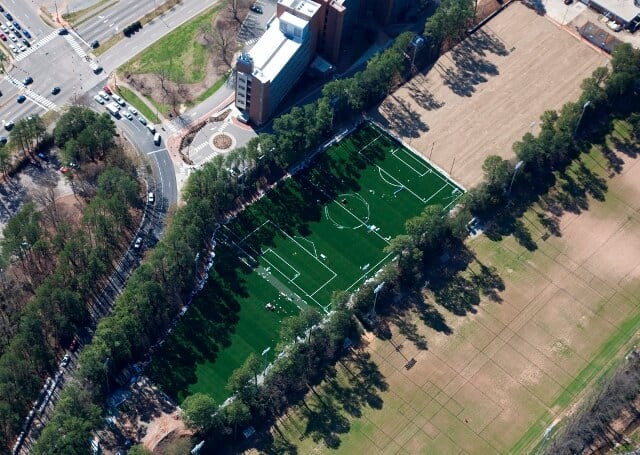 aerial view of a football field