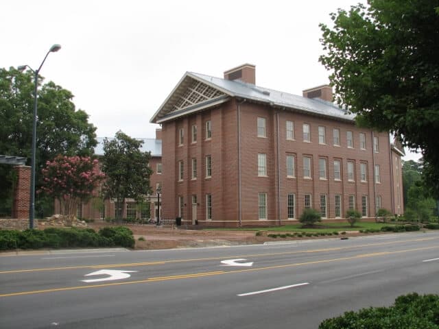 a large brown building